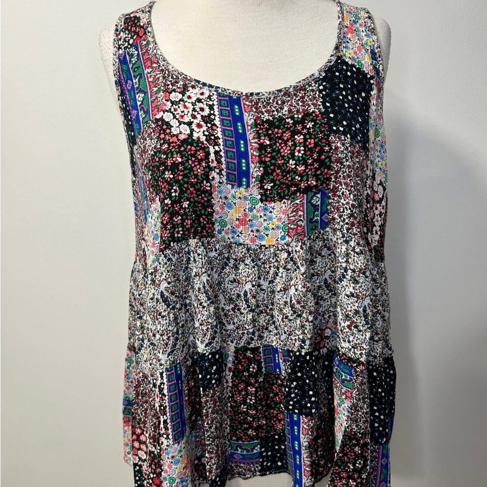 Floral Patchwork Sleeveless Top